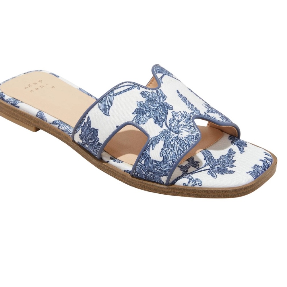 A New Day Womens Nina Slide Sandals Navy Blue Sz 7